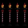 ACCESSOIRE VILLAGE DE NOEL 4 LAMPADAIRES 4LEDS BLANC CHAUD