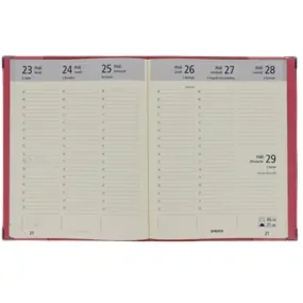AGENDA BUREAU 2026 ARGENT 22.8X18CM