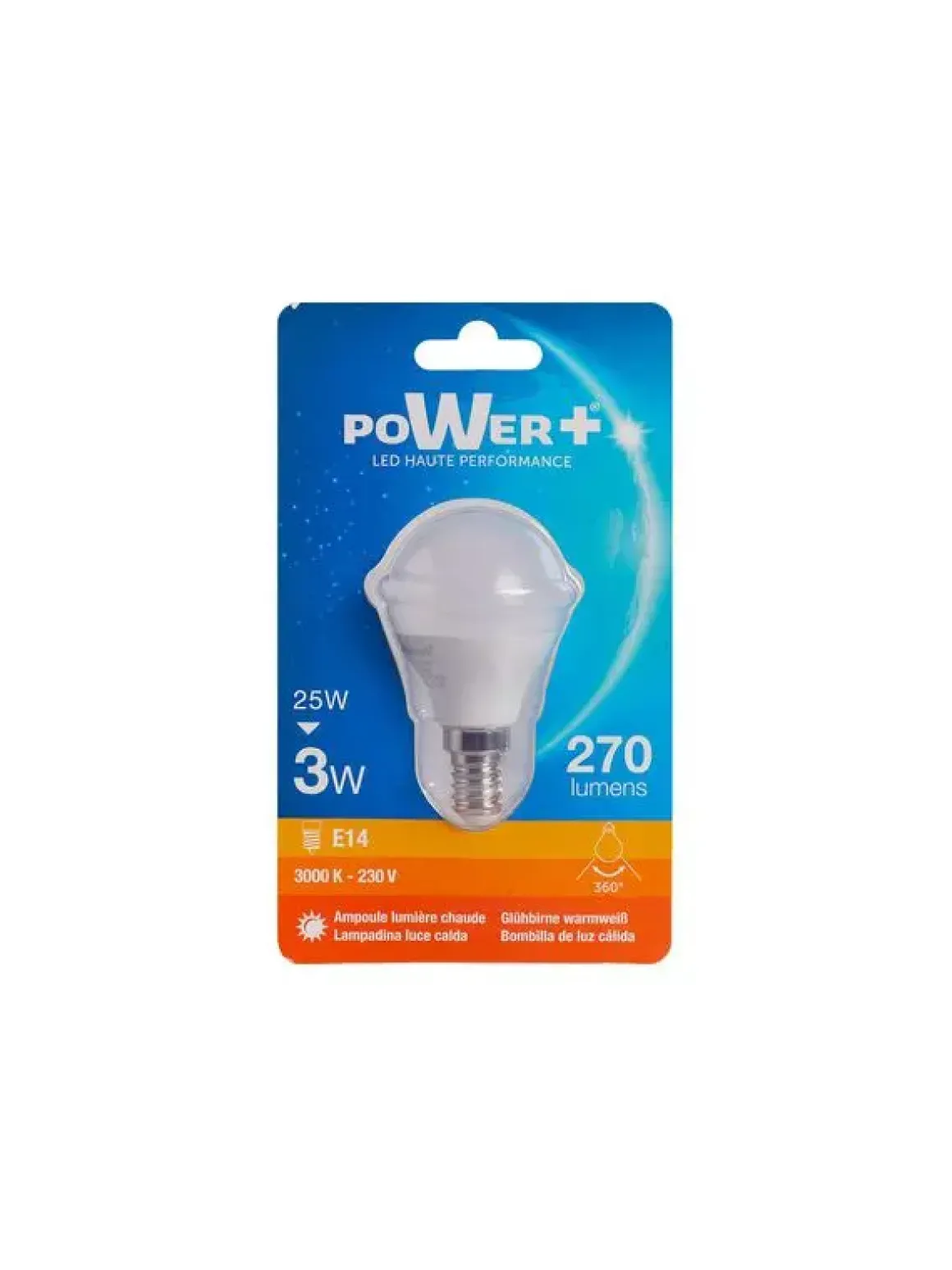 AMP.LED E14 3W 25W G45 LIC