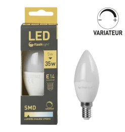 AMPOULE LED BOUGIE E14 5W AVEC VARIATEUR