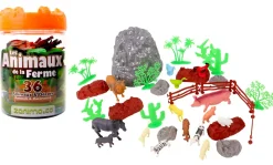 ANIMAUX DE LA FERME AVEC DECOR 36 PIECES