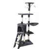ARBRE A CHAT 4 PLATEFORMES ET JOUETS 138CM GRIS