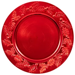ASSIETTE DE PRESENTATION ROUGE D.33CM