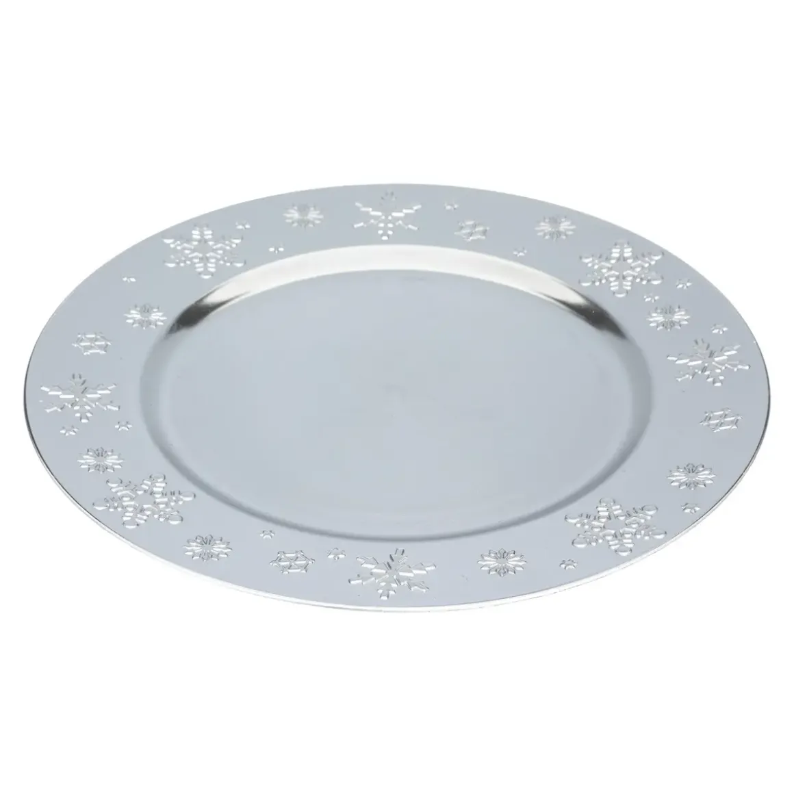 ASSIETTE PRESENTATION FLOCON ARGENT 33CM