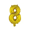 BALLON CHIFFRE 8 METALLISE ALUMINIUM AVEC PAILLE H.40CM OR