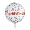 BALLON METALLISE JOYEUX ANNIVERSAIRE D.41CM ROSE GOLD