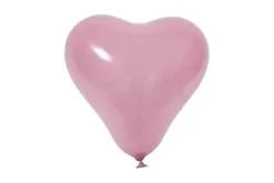 BALLON OPAQUE FORME COEUR X8 PIECES ROSE