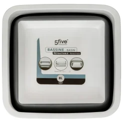 BASSINE CARREE RETRACTABLE 8L BLANC GRIS