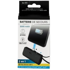 BATTERIE PORT LIGHTNING ET TYPE C 5000MAH