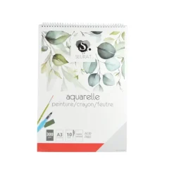BLOC AQUARELLE A SPIRALES 10 PAGES 300G A3