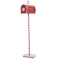 BOITE AUX LETTRES NOEL 27X14X100CM METAL ROUGE