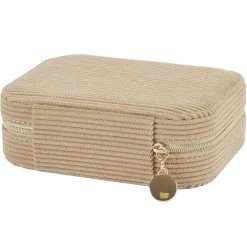 BOITE BIJOUX VELOURS COTELE RECTANGLE