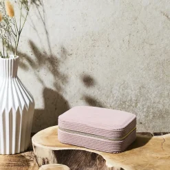 BOITE BIJOUX VELOURS COTELE RECTANGLE