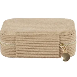 BOITE BIJOUX VELOURS COTELE RECTANGLE