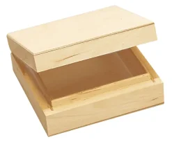 BOITE BOIS CARREE 10 X 10 X 3.7 CM