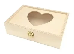 BOITE BOIS FENETRE COEUR 17X4.5X12CM