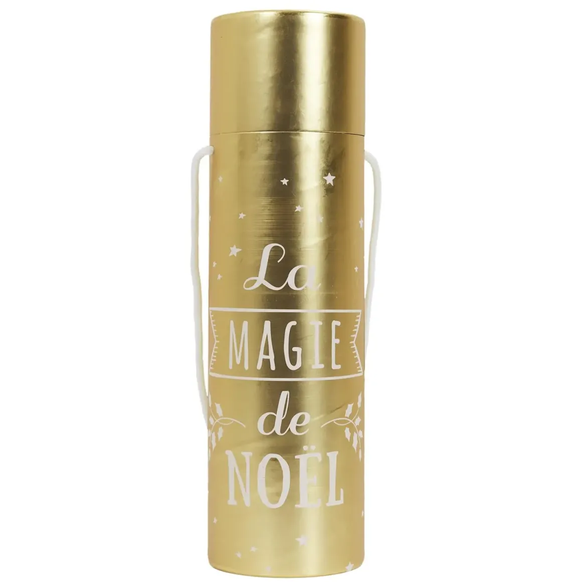 BOITE CADEAU BOUTEILLE NOEL 10X10X35CM