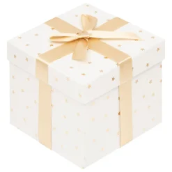 BOITE CADEAU OR BLANC D.15X15X12CM