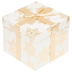 BOITE CADEAU OR BLANC D.11X11X9CM