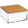 BOITE CARREE SELENA BAMBOU D.9.65X9.65X5.1CM