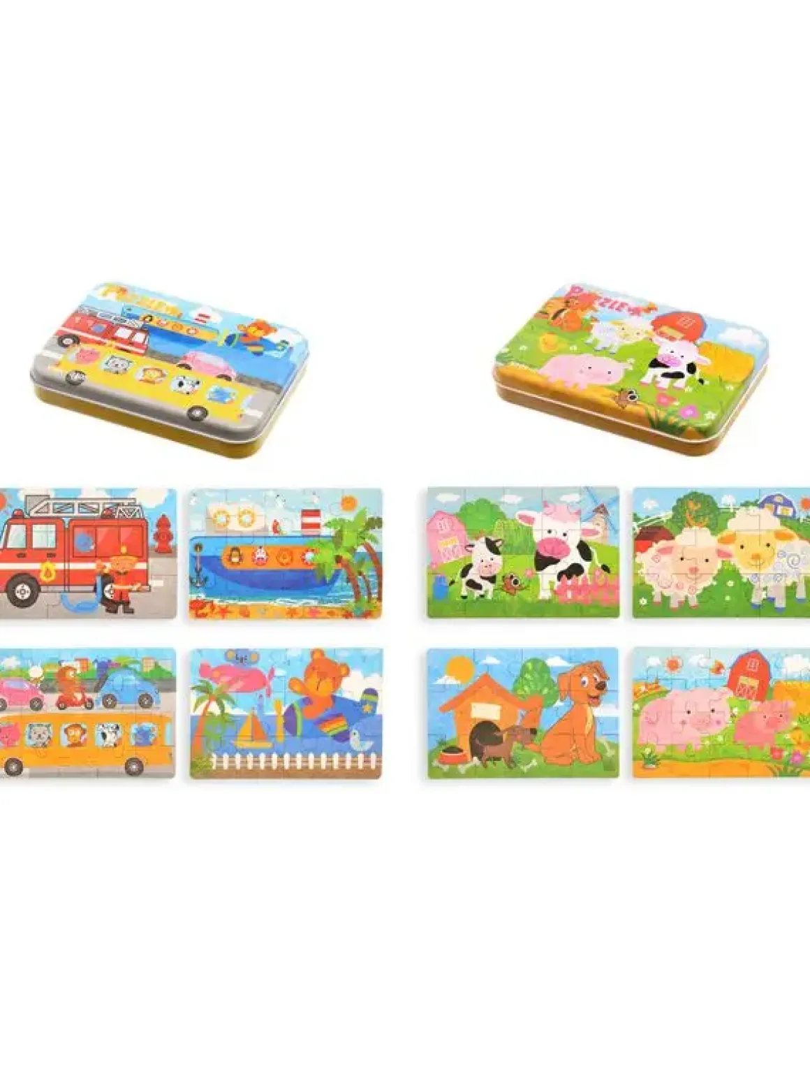 BOITE METAL CONTENANT 4 PUZZLES