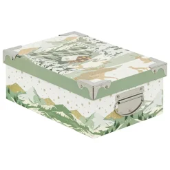 BOITE RECTANGLE GIVRE D HIVER D.28X19.5X10.8CM