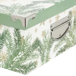 BOITE RECTANGLE GIVRE D HIVER D.32X21.5X11.8CM