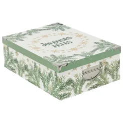 BOITE RECTANGLE GIVRE D HIVER D.48X33.5X16CM