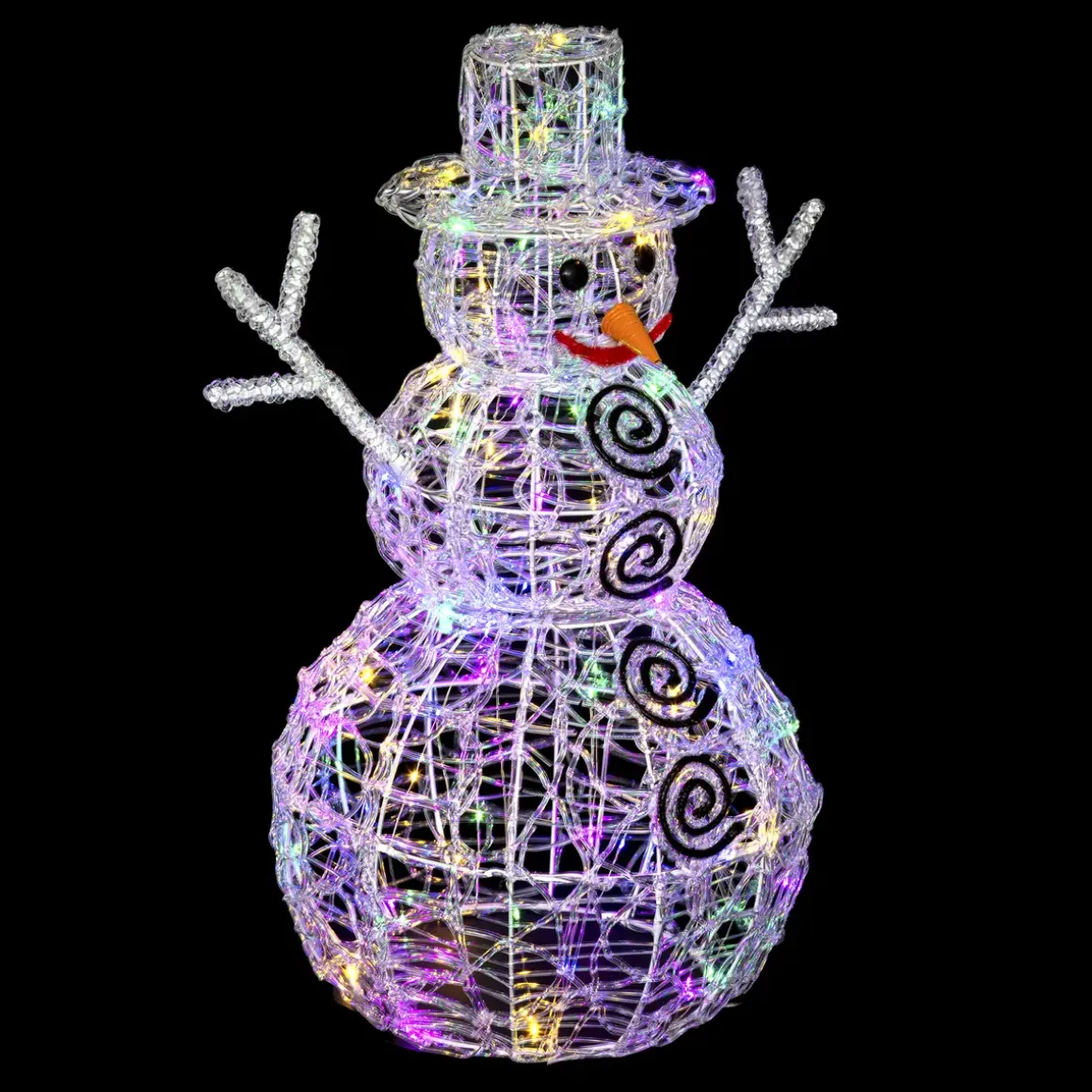 BONHOMME DE NEIGE EXTERIEUR 3D 100LEDS BLANC H.60CM