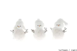 BONHOMME NEIGE FOURRURE BLANCHE 7X7X15.5CM