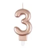 BOUGIE ANNIVERSAIRE CHIFFRE 3 H.75CM ROSE GOLD