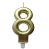 BOUGIE ANNIVERSAIRE CHIFFRE 8 H.7.5CM OR