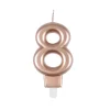 BOUGIE ANNIVERSAIRE CHIFFRE 8 H.75CM ROSE GOLD