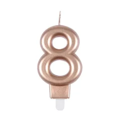 BOUGIE ANNIVERSAIRE CHIFFRE 8 H.75CM ROSE GOLD