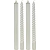 BOUGIE BATON X4 PIECES PAILLETTE TWIST BLANC 48G