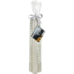 BOUGIE BATON X4 PIECES PAILLETTE TWIST BLANC 48G