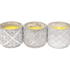 BOUGIE CITRONNELLE POT CIMENT ROMA MOTIFS