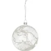BOULE AVEC BRANCHES DOREES 8CM