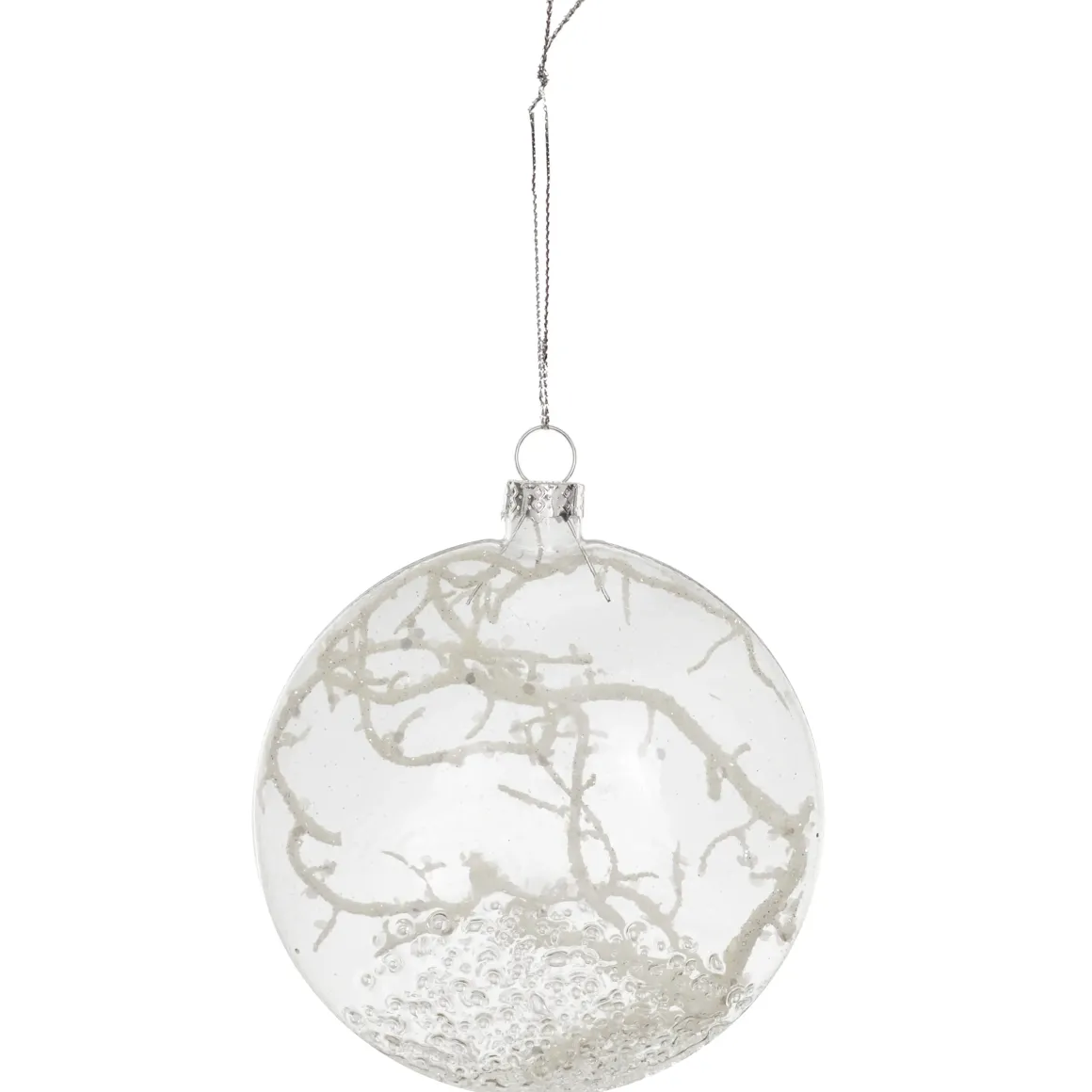 BOULE AVEC BRANCHES DOREES 8CM