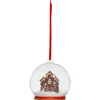 BOULE DECO MAISON BISCUIT 8CM
