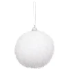 BOULE DE NOEL FIBRE PAILLETTE BLANC