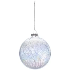 BOULE DE NOEL IRISEE AVEC PICOTS VERRE 10CM