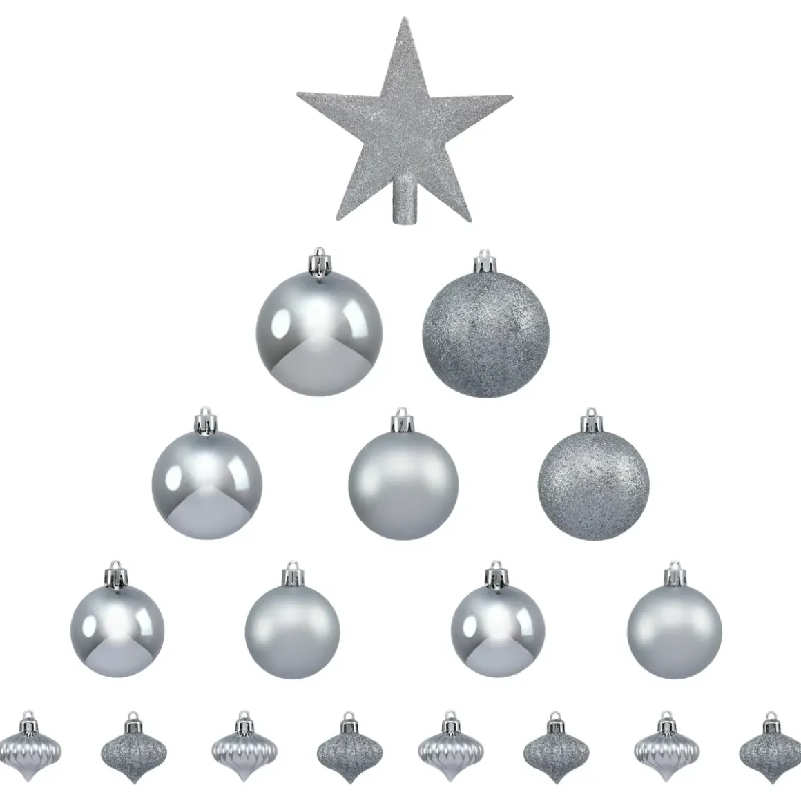 BOULE DE NOEL KIT 18 PIECES ARGENT
