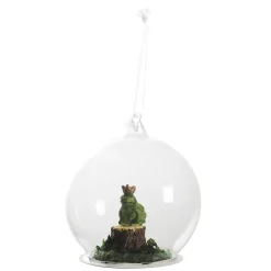 BOULE DE NOEL OUVERTE CRAPAUD COURONNE 8CM