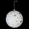 BOULE DE NOEL PAILLETTE ARGENT 8CM