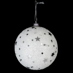 BOULE DE NOEL PAILLETTE ARGENT 8CM
