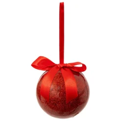 BOULE DE NOEL PAPIER UNIE ROUGE 9CM