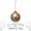 BOULE DE NOEL VERRE 8CM BAROQUE ROUGE