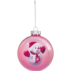 BOULE DE NOEL VERRE ENFANT BLEUE 80MM
