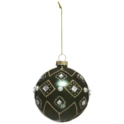 BOULE DE NOEL VERRE LOSANGES 8CM